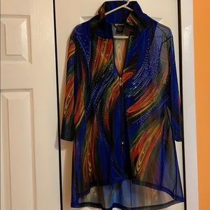 VALENTINA JACKET, SHEER ZIP FRONT, CRUISE WEAR